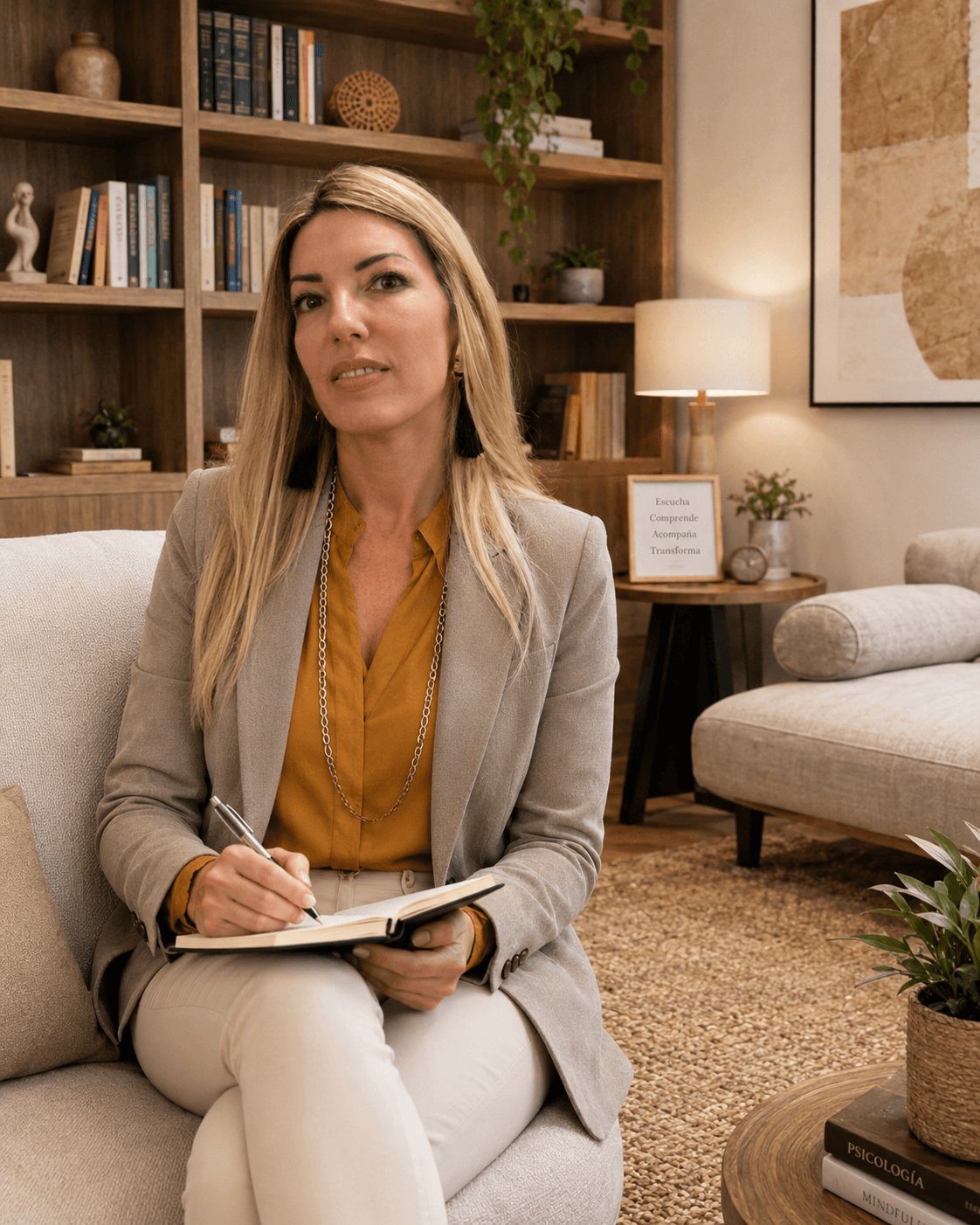 Paula Gaminde Alzamora, licensed general health psychologist — authorised professional portrait.